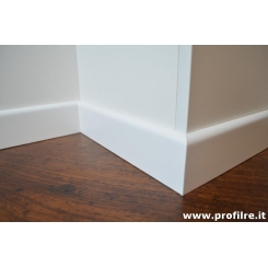 battiscopa 8 cm bianco legno impiallacciato bordo tondo mm 13