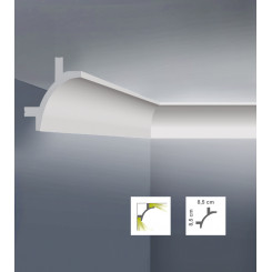 Veletta porta led per soffitto in POLIMERO verniciabile mm 85 x mm 85