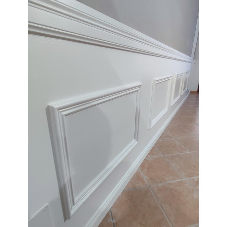 Profilo boiserie bianco rivestimento murale cornice economica riferimento Passafiume (1)