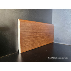 Battiscopa Teak impiallacciato bordo tondo 75 mm spessore 10 mm